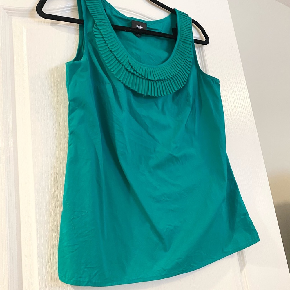 Mossimo XS Ruffle Trim Shell Blouse Cotton Blend